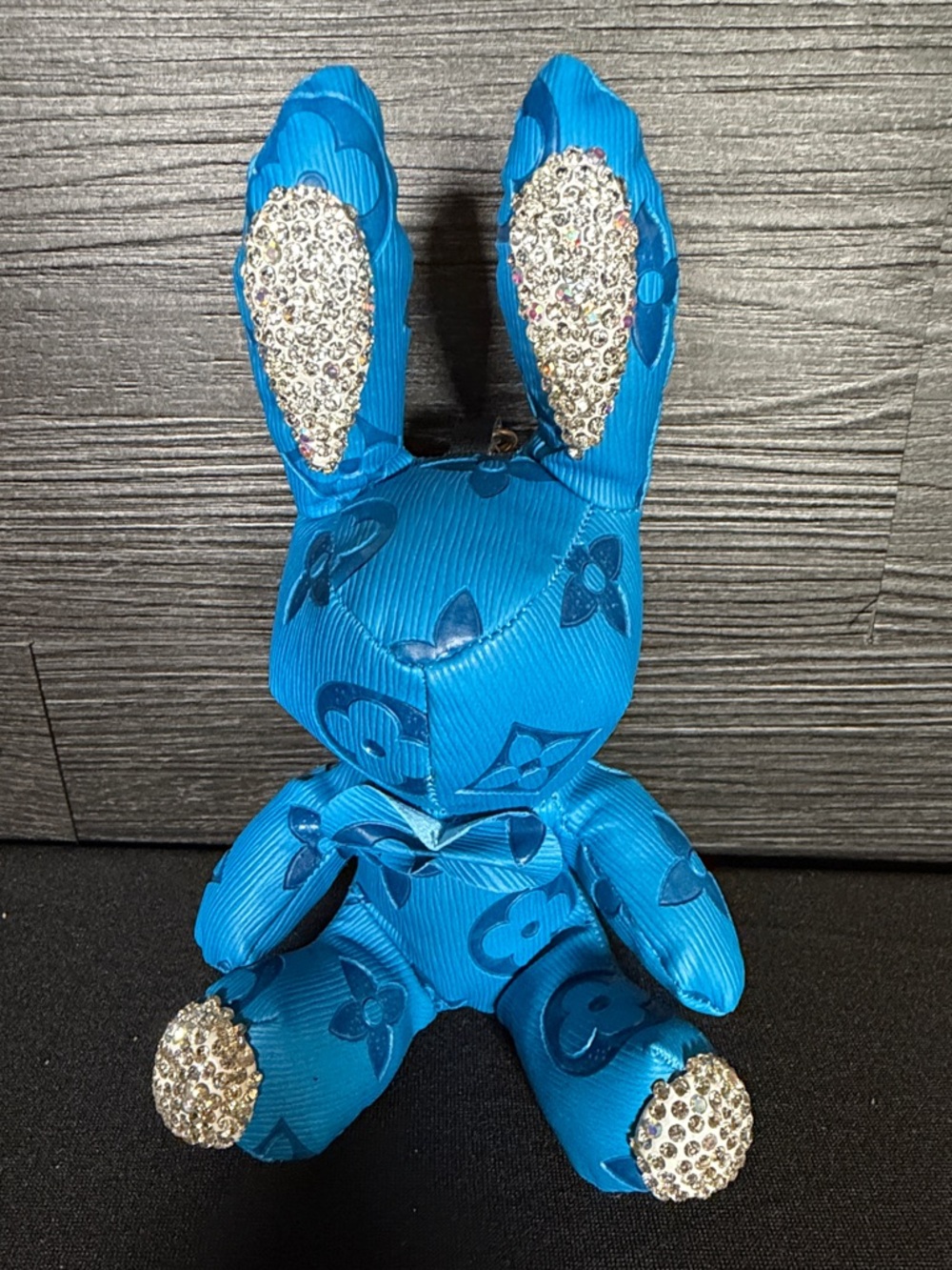 Adorable Fashion Inspired Blue Rhinestone Bunny Keychain